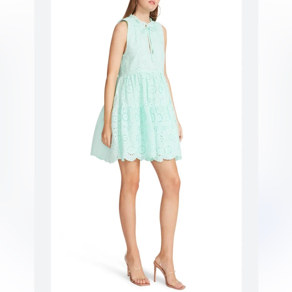 STEVE MADDEN BB Dakota The Papaya Babydoll Dress Aqua Green Size S NWT - Picture 2 of 5